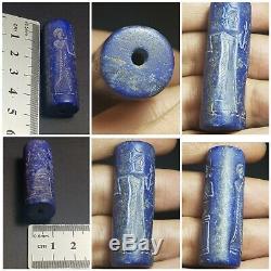 Sasanian neareastern queen rare lapiz stone cylinderseal bead