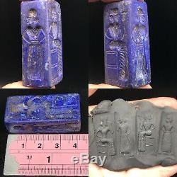 Sasanian rare Wonderful old lapiz lazuli cylinderseal 4 faces bead