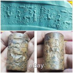 Sassanian neareastern old wonderful rare stone cylinderseal bead