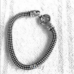 Silpada 925 Sterling Silver Twisted Bead Bracelet Unique Clasp B1473 Rare