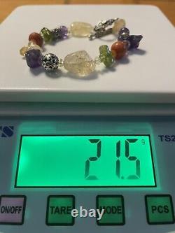 Silpada B1035 Colorful Multi-gemstone bead Bracelet Toggle Clasp RARE