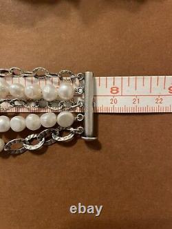 Silpada B1575 Freshwater Pearl 5-strand Bracelet with Slide Clasp RARE