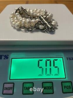 Silpada B1575 Freshwater Pearl 5-strand Bracelet with Slide Clasp RARE