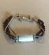 Silpada Rare Garnet Id Bracelet Sterling Silver Beads Heart Safety Clasp B0675