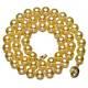 Single Strand Rare Golden South Sea Pearl Necklace In 18k Yellow Gold Over 17