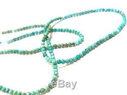Sleeping Beauty Turquoise Necklace strand Rare stacking Beaded Gemstone 16 18k