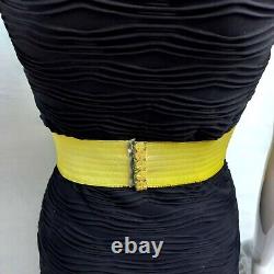 Spectacular cool women belt faux leather rhinestones crochet yellow embroidered