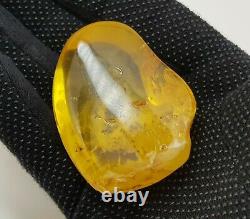 Stone Amber Natural Baltic Bead 42,8g White Vintage Old Rare transparent S-199