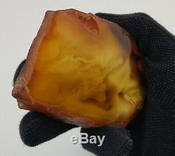 Stone Natural Amber Baltic 140,9g Butterscotch Old Sea Vintage Rare White 336