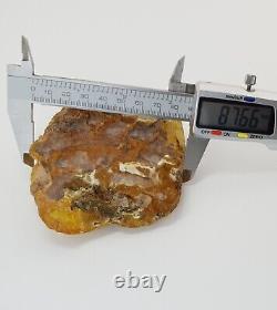 Stone Raw Amber Natural Baltic Bead 141,3g Sea Old Vintage White Rare Q-070