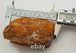 Stone Raw Amber Natural Baltic Bead 143,1g White Vintage Rare Old Special R-821