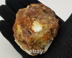 Stone Raw Amber Natural Baltic Bead 156,1g White Vintage Rare Old Sea R-501