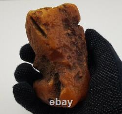 Stone Raw Amber Natural Baltic Bead 261,2g White Vintage Rare Old Special R-818