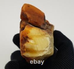 Stone Raw Amber Natural Baltic Bead 360,2g White Vintage Rare Old Special R-820