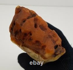 Stone Raw Amber Natural Baltic Bead 360,2g White Vintage Rare Old Special R-820