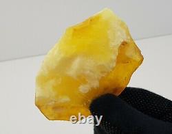 Stone Raw Amber Natural Baltic Bead 62,1g White Vintage Rare Old Sea R-502