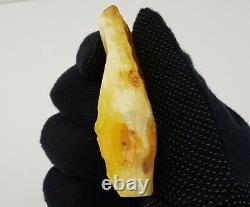 Stone Raw Amber Natural Baltic Bead 62,1g White Vintage Rare Old Sea R-502