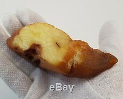 Stone Raw Natural Amber Baltic 134,1g Huge Special Rare Vintage Old White E-218