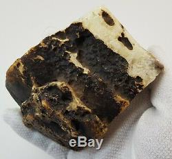 Stone Raw Natural Amber Baltic 255,1g Huge Special Rare Vintage Old White E-216