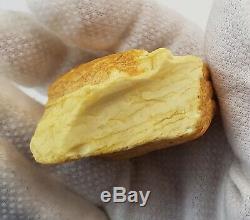 Stone Raw Natural Amber Baltic 57,1g Huge Special Rare Vintage Old White E-217