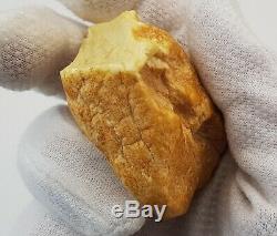 Stone Raw Natural Amber Baltic 57,1g Huge Special Rare Vintage Old White E-217