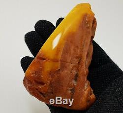 Stone Raw White Amber Natural Baltic Vintage Rare Butterscotch 129,7g Old A-230