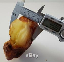 Stone Raw White Amber Natural Baltic Vintage Rare Butterscotch 246,7g Old A-226