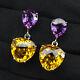 Striking Canary Yellow Citrine Rare 32.10ct 925 Sterling Silver Dangle Earrings