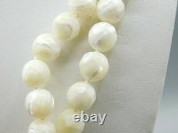 Stunning RARE Heidi Daus Necklace White Agate Stone & Pave Crystal Shell Pendant