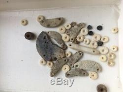Stunning RARE Hohokam / Anasazi Stone & Shell Beads & Pendant Necklace