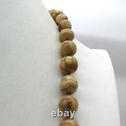 Stunning RARE Tiger Coral & Gold Beaded Necklace 36 Read Description #173