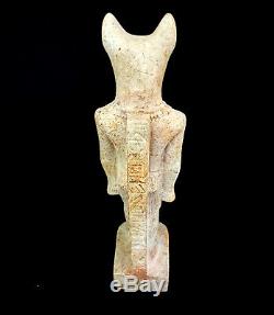 Stunning Stone Bastet Sculpture Very Rare Egyptian Antiques Bast Bead Statue BC