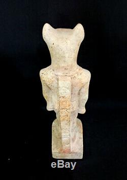 Stunning Stone Bastet Sculpture Very Rare Egyptian Antiques Bast Bead Statue BC