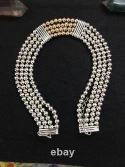 Stunning-rare David Yurman Necklace With 18kt/925 Beads & Rubellite Stones