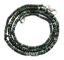 Super Rare Gem Alexandrite Chrysoberyl 3-4MM Smooth Rondelle Beads Necklace 19