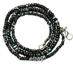 Super Rare Gem Alexandrite Chrysoberyl 3-5MM Smooth Rondelle Beads Necklace 19