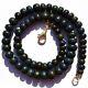 Super Rare Gem Natural Black Australian Matrix Opal Big Rondelle Beads Necklace
