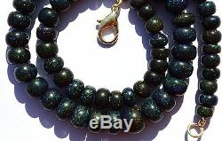 Super Rare Gem Natural Black Australian Matrix Opal Big Rondelle Beads Necklace