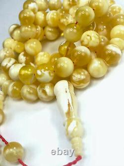 Super Rare Natural STONE Baltic Amber Beads Rosary 45gr