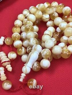 Super Rare Natural STONE Baltic Amber Beads Rosary 45gr