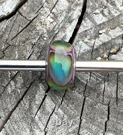 Super Rare Trollbeads Green Lilac Armadillo Glass Bead Tibet Bead