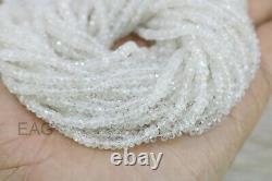 Super fine Rare White Zircon Faceted beads, 3.5 mm AAAAAA 13.5 inches Tanzania