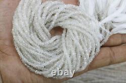 Super fine Rare White Zircon Faceted beads, 3.5 mm AAAAAA 13.5 inches Tanzania