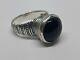 Sz 7 Rare Retired James Avery Sterling Silver African Beaded Black Onyx Ring