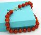 Tiffany & Co Rare Signed Paloma Picasso 18k Gold 16mm Agate Bead Necklace