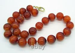 TIFFANY & CO RARE SIGNED PALOMA PICASSO 18K Gold 16MM AGATE BEAD NECKLACE