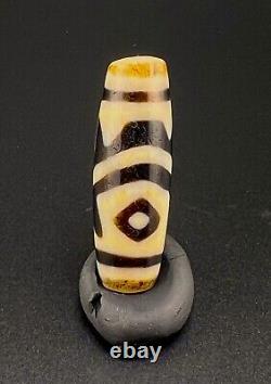 Tibet Nepalese Rare 2 Eyes Dzi Agate Stone Bead