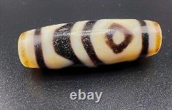 Tibet Nepalese Rare 2 Eyes Dzi Agate Stone Bead