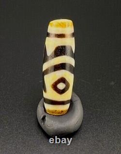 Tibet Nepalese Rare 2 Eyes Dzi Agate Stone Bead