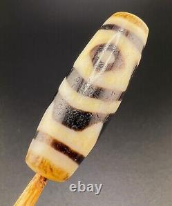 Tibet Nepalese Rare 2 Eyes Dzi Agate Stone Bead